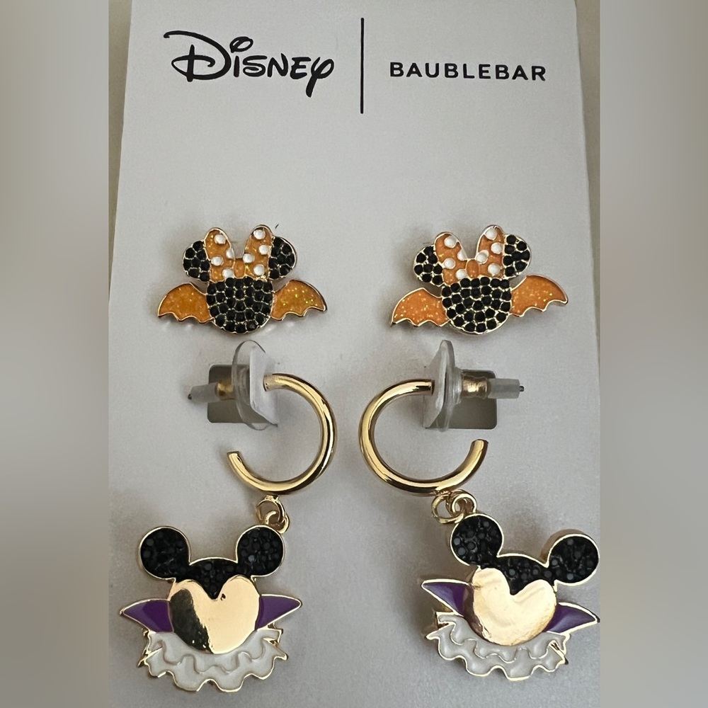 Nordstrom Halloween Mickey and Minnie Bat Earrings